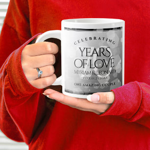 Grande Tasse Élégant 70e anniversaire de Mariage Platinum