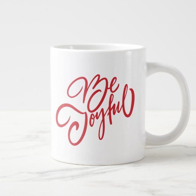 Grande Tasse Elégant Be Joyful Holiday Design (Droite)
