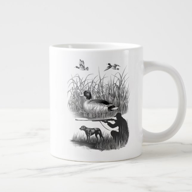 Grande Tasse Élégant graphique de la scène de chasseur de canar (Droite)
