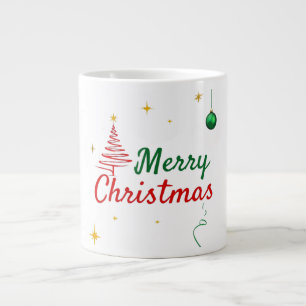 Grande Tasse Elégant Joyeux Noël Arbre de Noël Design de vacanc