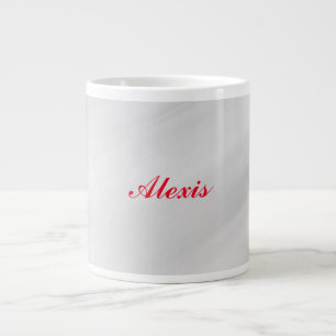 Grande Tasse Élégant moderne élégant Gris Nom rouge