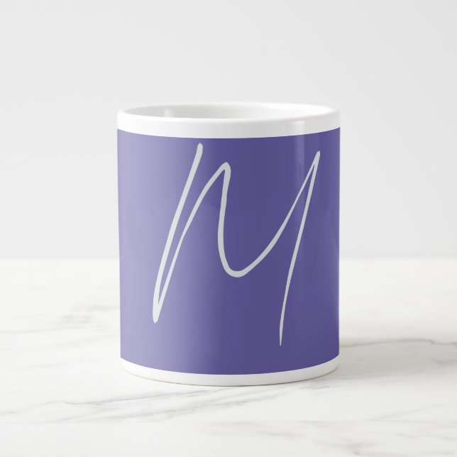 Grande Tasse Élégant Moderne Monogramme de Nom Propre (Devant)