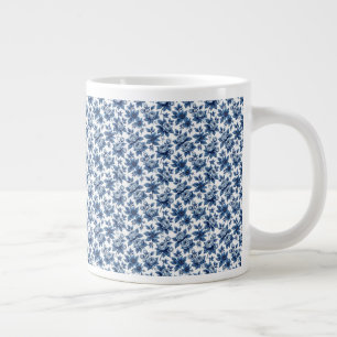 Grande Tasse Elégant motif Floral bleu Peonies Vintages