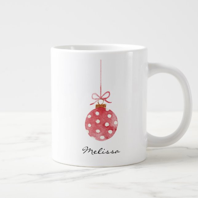 Grande Tasse Élégant Noël Fêtes Nom personnalisé (Droite)