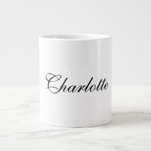 Grande Tasse Élégant Professionnel Ajouter un nom Noir clair Bl