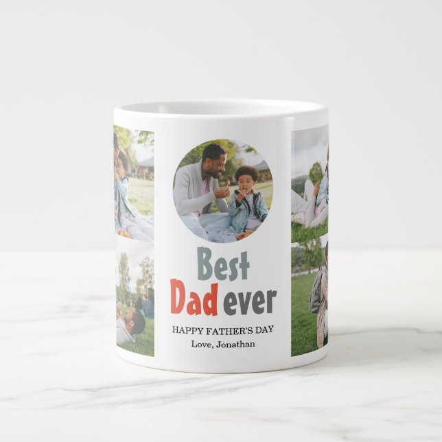 Grande Tasse Élégant Simple Meilleur Papa Jamais Fête des pères (Devant)