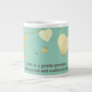 Grande Tasse Élégante Art de l'Amour au Coeur d'Or