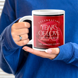 Grande Tasse Élégante fête du 26e anniversaire du Mariage Rose