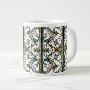 Grande Tasse Élégante illustration de colibri botanique boho ch