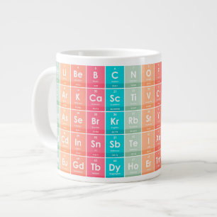 Grande Tasse Éléments du tableau périodique Motif coloré
