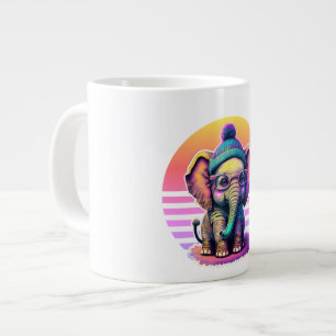 Grande Tasse Eléphant bébé mignon avec lunettes et Beanie