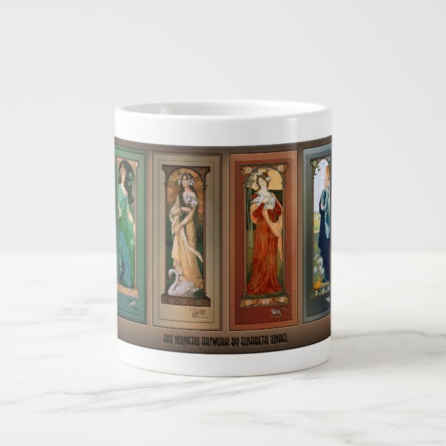 Grande Tasse Élisabeth Sonrel Art Nouveau Maiden Bird Series (Devant)