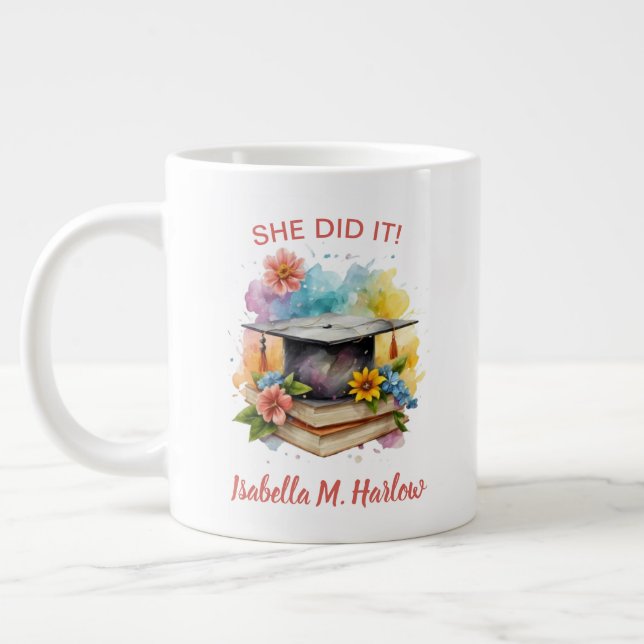Grande Tasse Elle a fait Diplômé Nom (Gauche)
