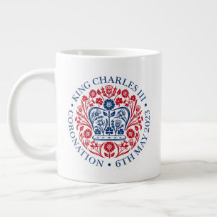 Grande Tasse Emblème de couronnement du roi Charles III, souven