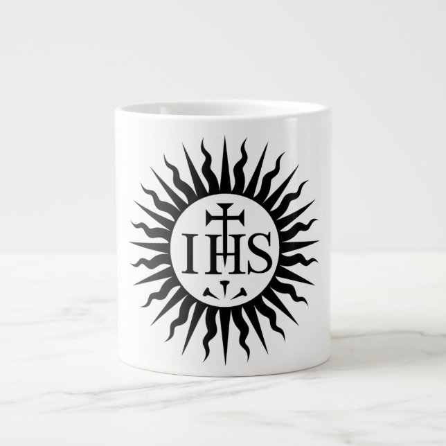 Grande Tasse Emblème du monogramme de la Compagnie de Jésus (Devant)