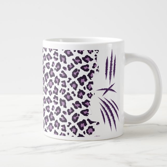 Grande Tasse Empreinte de léopard mauve léger (Droite)
