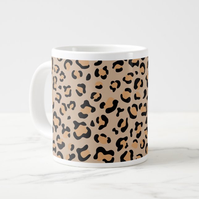 Grande Tasse Empreinte de léopard, Spots de léopard, Leopard Br (Devant gauche)