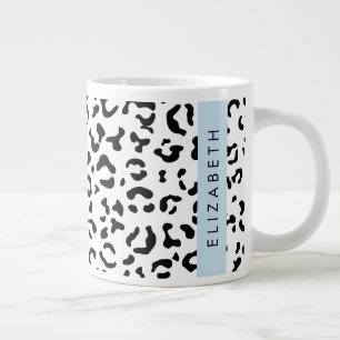 Grande Tasse Empreinte de léopard, Spots, Noir Et Blanc, Votre 