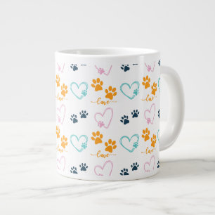 Grande Tasse Empreintes de pattes Amoureux de chiens mignons