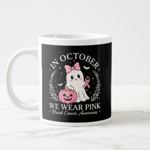 Grande Tasse En Octobre Nous Portons Le Fantôme Rose Halloween