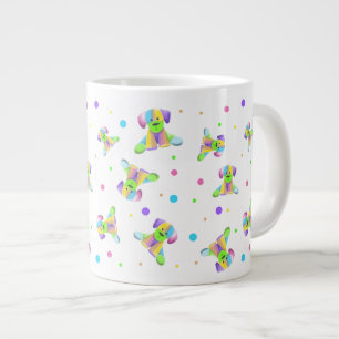 Grande Tasse enfants arc-en-ciel chien chiot pois couleurs vive