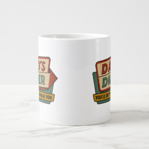 Grande Tasse Enseigne Rétro du Diner de Papa – Ben-Day Art Pop