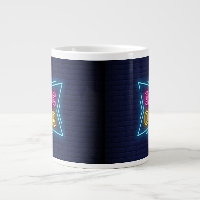 Grande Tasse Enseigne simulée néon GAME OVER cool (Devant)