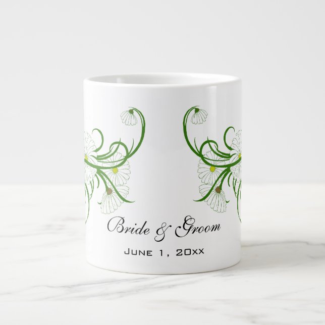 Grande Tasse Ensemble de mariage Fleurs de Marguerite de Gerber (Devant)