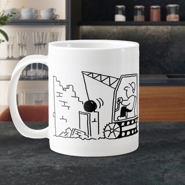 Grande Tasse Entrepreneur de démolition dessin animé (Demolition contractor coffee mug)