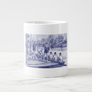 Grande Tasse Équipage de rameurs vintage au quai