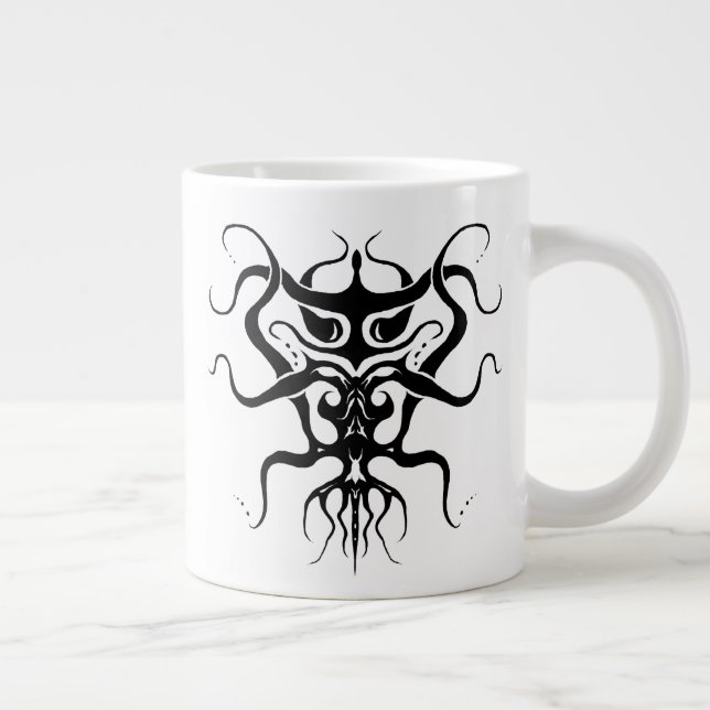 Grande Tasse Espèces Aliens Tatouage Tribal Design - noir (Droite)