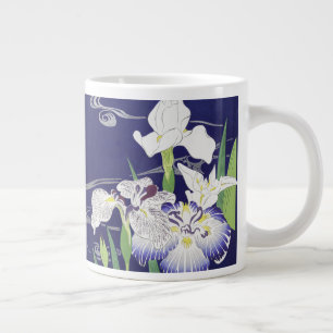 Grande Tasse Estampe d'art Iris japonais vintage de Kogyo Tsuki