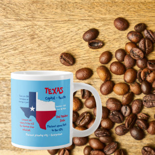 Grande Tasse État du Texas Dessous de verre Faits Extraordinair