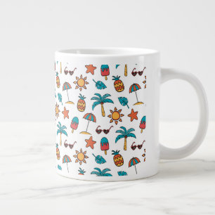 Grande Tasse Été Motif sans couture Arrière - plan