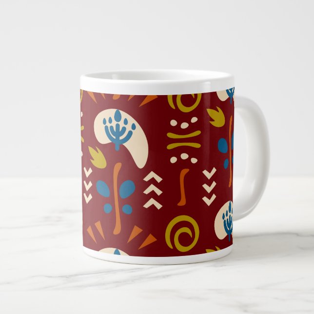 Grande Tasse Ethnic Folk Floral Pattern (Devant droit)
