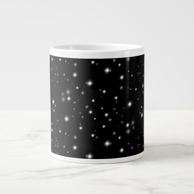 Grande Tasse Étincelles de lumière noir et blanc (Devant)