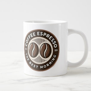 Grande Tasse Étiquette de café espresso avec un design à thème