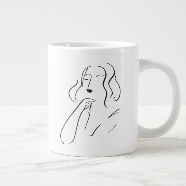 Grande Tasse Étude simple - Esquisse d'une femme (Droite)