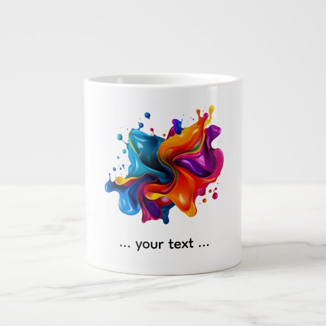 Grande Tasse explosion de taches de peinture (Devant)