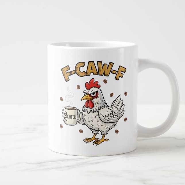 Grande Tasse F-CAW-F Coffee Lover Chicken, Funny FCAWF Bird (Droite)