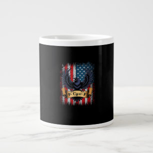 Grande Tasse F-Caw-F Corbeau Oiseau Rétro Drapeau USA Vintage F