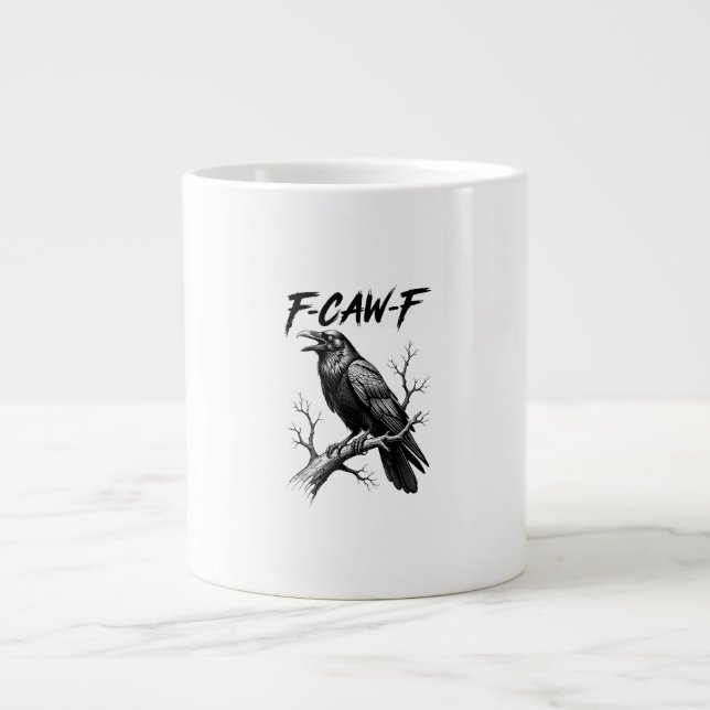 Grande Tasse F Caw F Crow Lover Raven Meme Classic Style (Devant)
