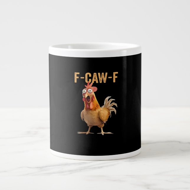 Grande Tasse F Caw F Funny Chicken Humor Rooster Meme Classic (Devant)