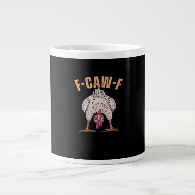 Grande Tasse F Caw F Poulet Drôle Classique Style Rétro Cool (Devant)