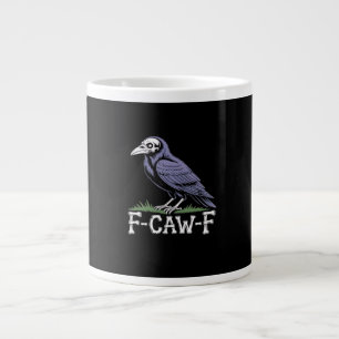 Grande Tasse F-Caw-F Texte d'os Crâne Corbeau - Humour Gothique