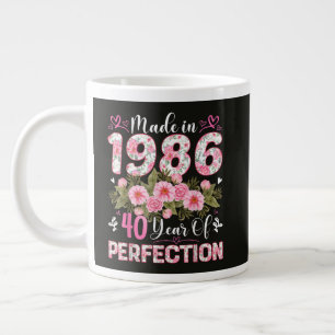 Grande Tasse Fabriqué en 1986 40 Ans de Perfection Florale
