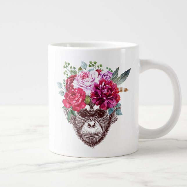 Grande Tasse Face de singe de fleurs (Droite)