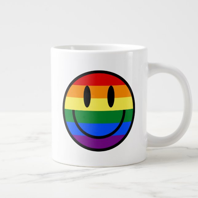 Grande Tasse Face souriante arc-en-ciel (Droite)
