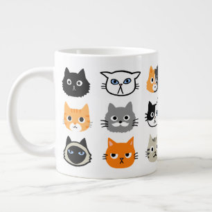 Grande Tasse Faces de chat   Chats mignons, amusants et ennuyeu
