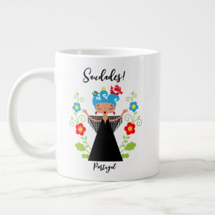 Grande Tasse Fado chanteuse avec caravelle portugaise